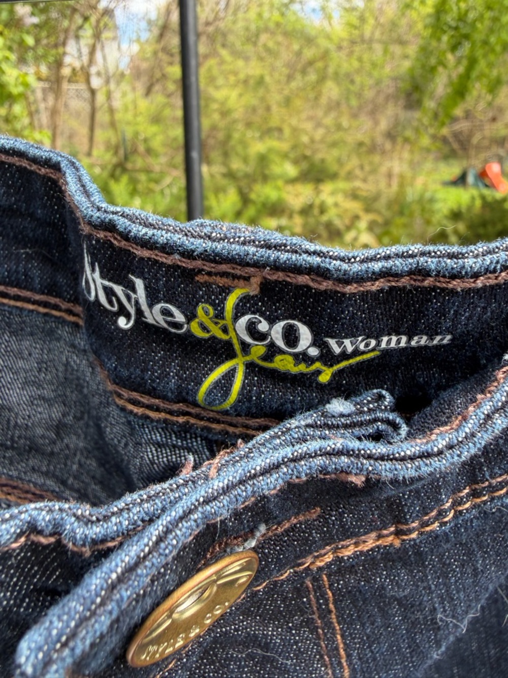 Style & Co. Woman Dark Denim Straight Leg Size 18 W Petite Jean Preowned - Picture 11 of 14